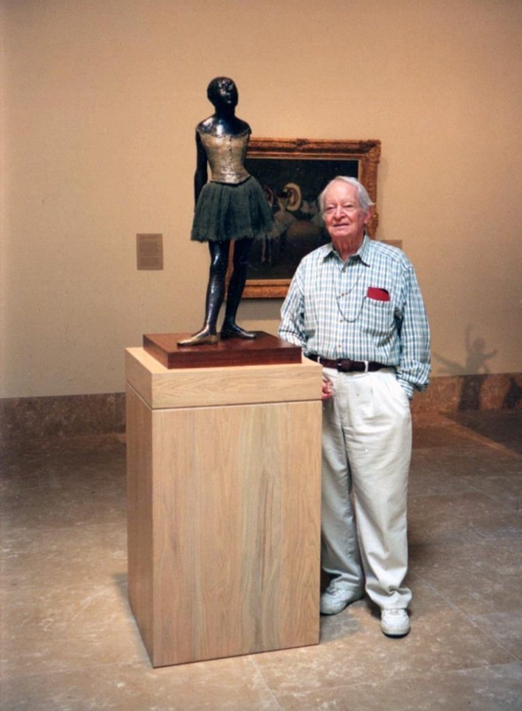 Maurice Noble with Degas sculpture of young dancer